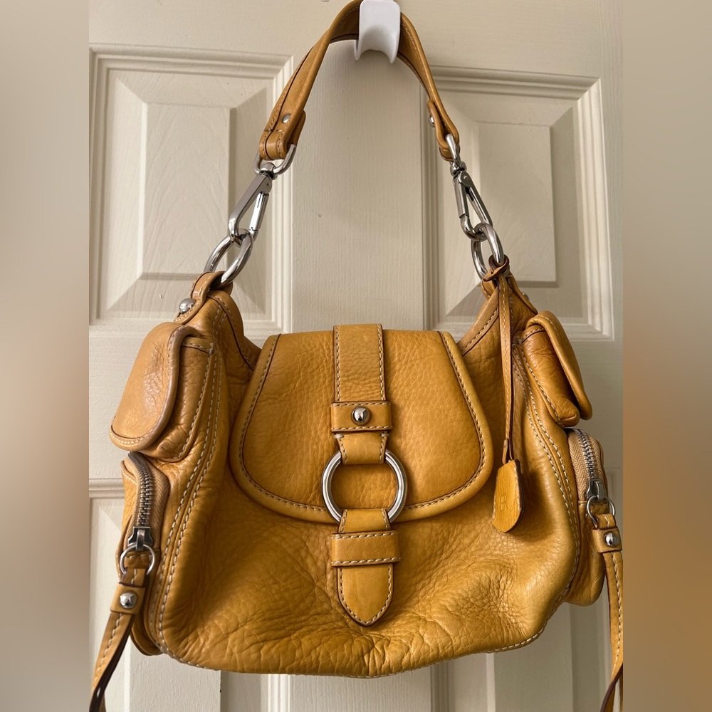 Banana Republic Vintage Yellow Leather Handbag